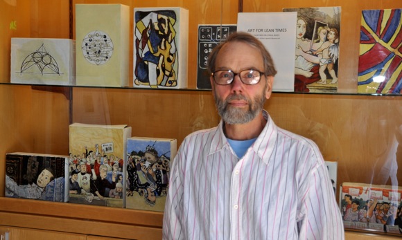 Artist Donald Wallace and his cereal box art